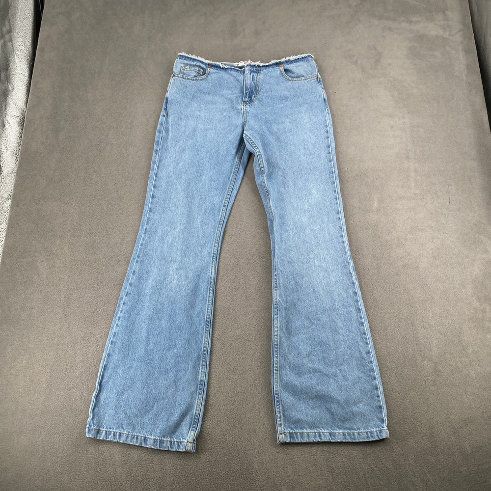 Dont Call Me Jennyfer Y2K Low Rise Flare Jeans Light Wash Raw Waist 24 US 34 FR